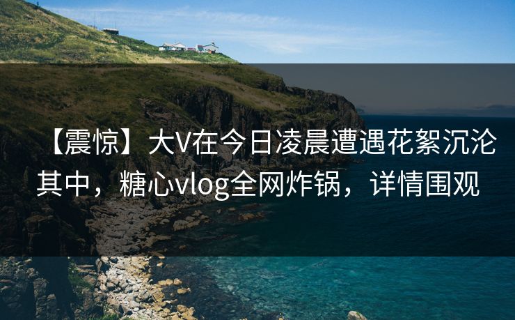 【震惊】大V在今日凌晨遭遇花絮沉沦其中，糖心vlog全网炸锅，详情围观
